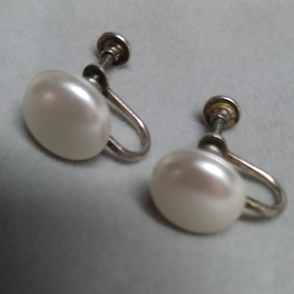 GORO STERLING pearl earrings - Picture 5 of 6